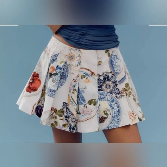 Anthropologie Maeve Cotton Pleated Skort size 14 - Picture 1 of 6